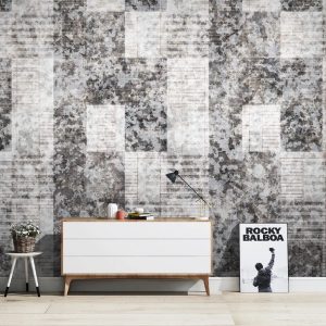 Geometric Square Gray Abstract Design Removable Wallpaper