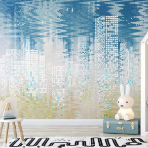 Geometric Cityscape Nordic Scandinavian Removable Wallpaper
