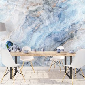 Blue Smokes Contemporary Fogs Wallpaper