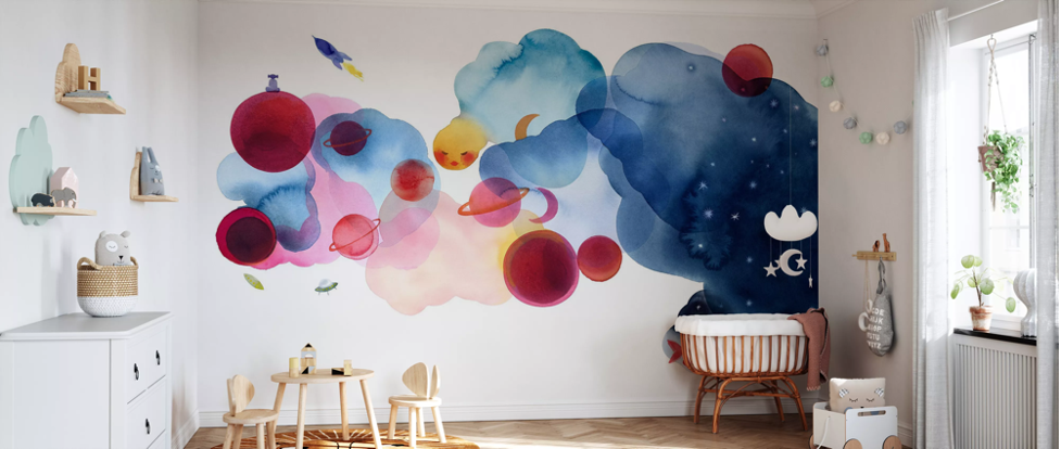 Colorful Brushes Watercolor Paint Removable Wallpaper 3 Colorful Brushes Watercolor Paint Removable Wallpaper