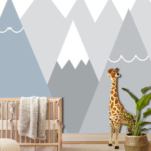 Triagle Blue Gray Row Of Mountains Removable Wallpaper