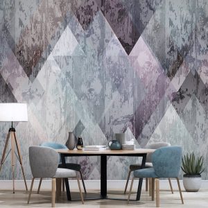 Dark Geometric Triangle Pattern Removable Wall Mural