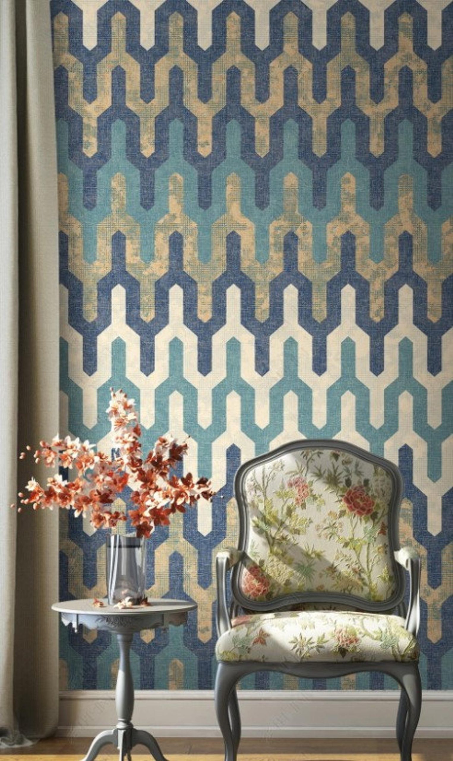 Abstract Soft Green Lines Bohemian Removable Wallpaper 1 Abstract Soft Green Lines Bohemian Removable Wallpaper