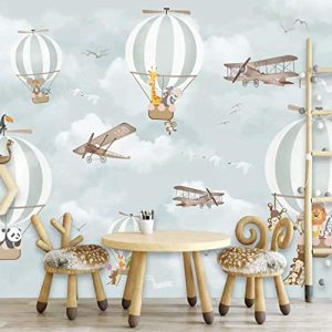Hot Air Balloon Animals and Airplane Wallpaper