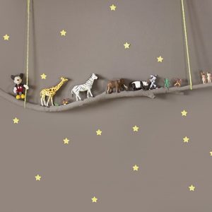 3D Animals Starry Landscape Nursery Wallpaper
