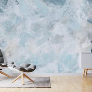 Brush Soft Splash Turquoise Ink Wallpaper
