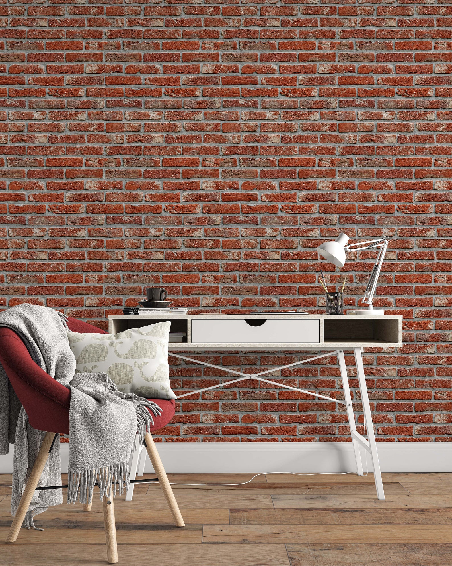 Red Brick Wall Background Construction Removable Wallpaper 2 Red Brick Wall Background Construction Removable Wallpaper