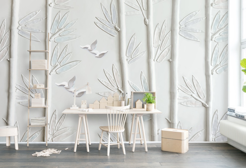 Bamboo Trees Forest Nordic REMOVABLE Wallpaper 2 Bamboo Trees Forest Nordic REMOVABLE Wallpaper
