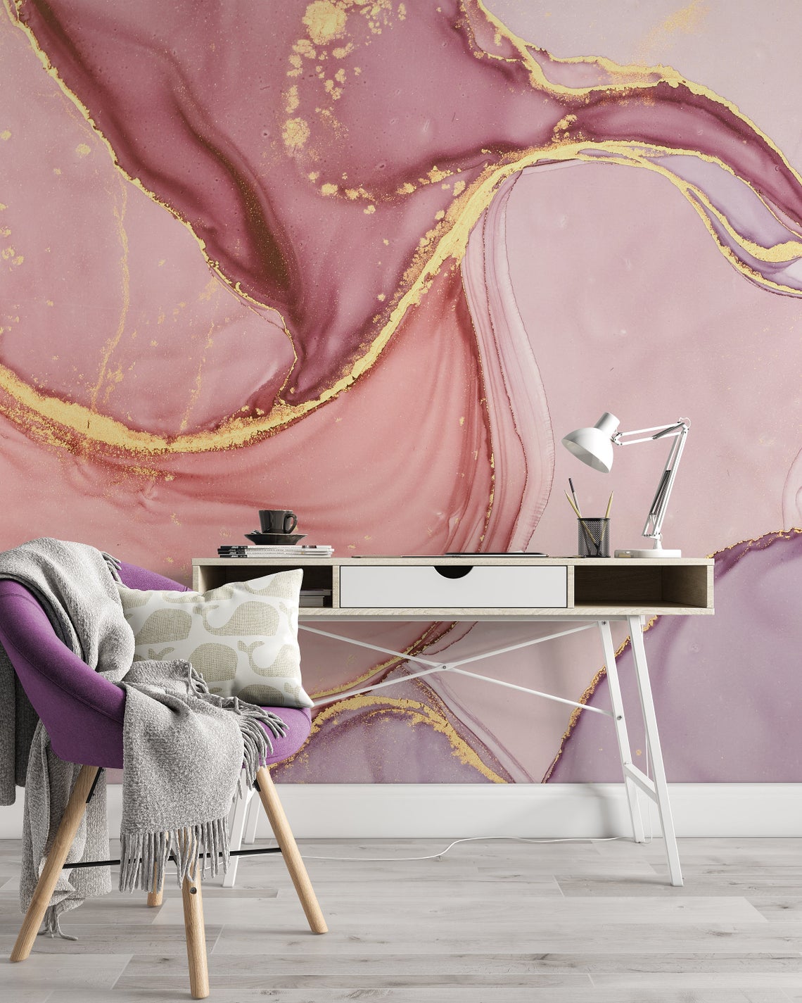 Pink Marble Abstract Removable Wallpaper 1 Pink Marble Abstract Removable Wallpaper