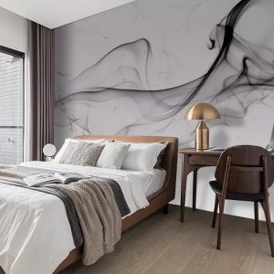 Dark Smokes Marble Pattern Modern Removable Wallpaper