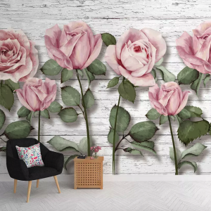 3D English Roses Floral Removable Wallpaper