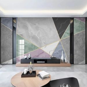 Geometric Triangle Shapes Marble Removable Wallpaper