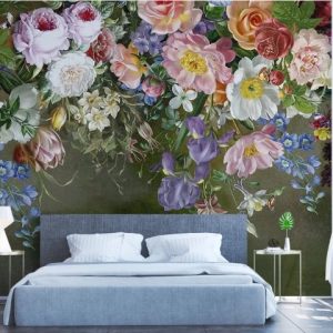 Colorful Garden Flowers Removable Wallpaper