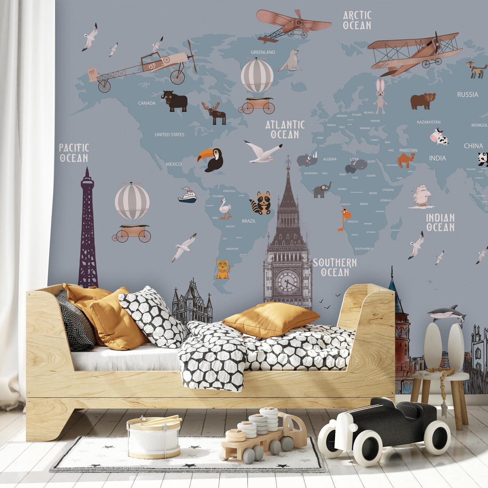 Architectural Structures Funny World Map Removable Wallpaper 2 Architectural Structures Funny World Map Removable Wallpaper