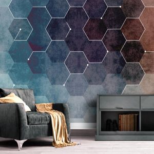 Minimalistic Scandinavian Design Dark Hexagon Geometric Removable Wallpaper