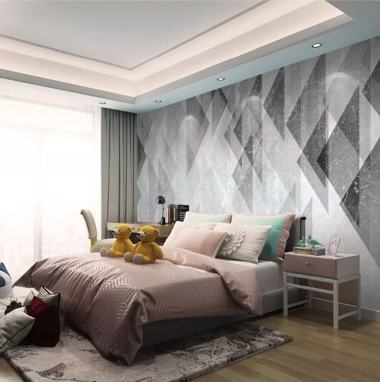 Monochrome Geometric Trigon Modern Removable Wallpaper 4 Monochrome Geometric Trigon Modern Removable Wallpaper
