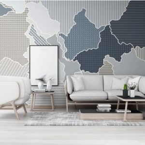 Colorful Continental Shaped Abstract Patterns Background Removable Wallpaper