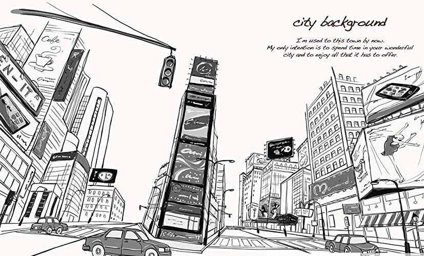 Charcoal Times Square City Wallpaper 3 Charcoal Times Square City Wallpaper