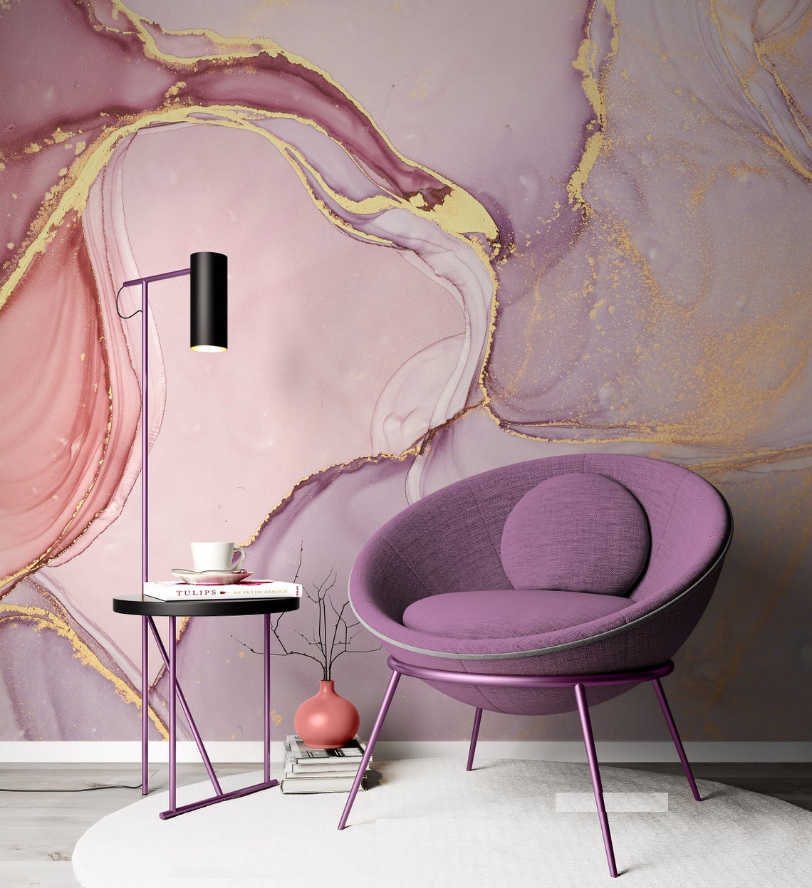 Pink Marble Abstract Removable Wallpaper 2 Pink Marble Abstract Removable Wallpaper