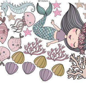 Mermaid Ariel Removable Wall Decal