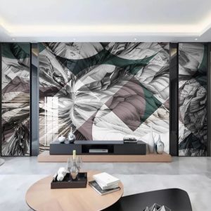 Abstract Square Design Gray White Background Removable Wallpaper