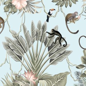 Animals Jungle Habitat Background Removable Wallpaper