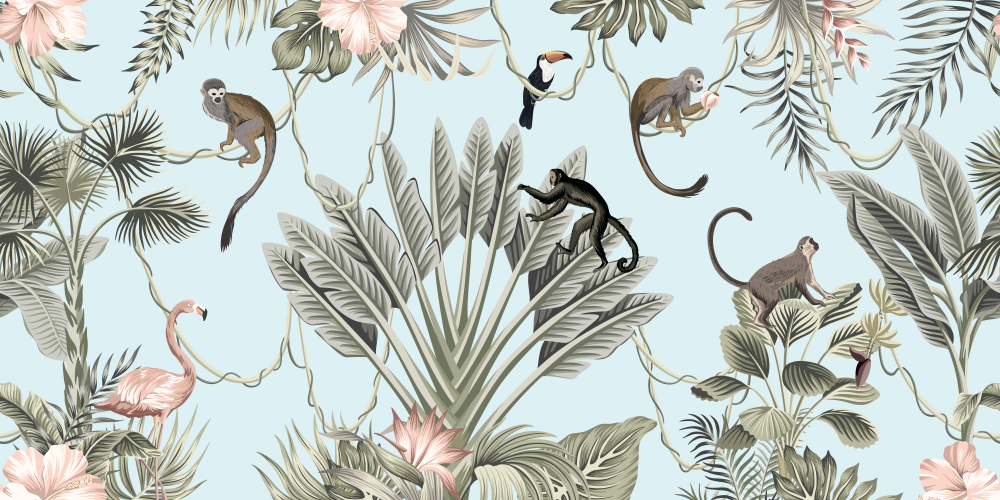 Animals Jungle Habitat Background Removable Wallpaper 2 Animals Jungle Habitat Background Removable Wallpaper