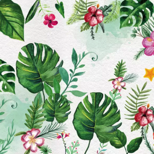 Floral Mirabilis Flower Tropical Leaves Bohemian Removable Wallpaper