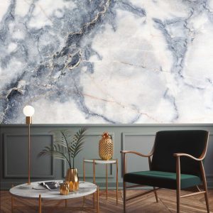 Gray Stone Light Marble Texture Removable Wallpaper