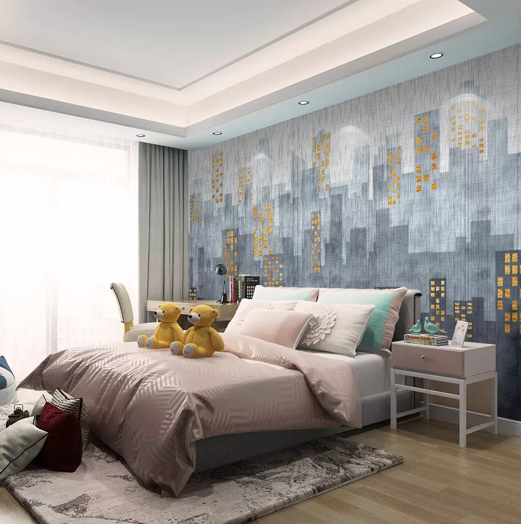 Modern Simple City Architecture Cityscape Removable Wallpaper 4 Modern Simple City Architecture Cityscape Removable Wallpaper