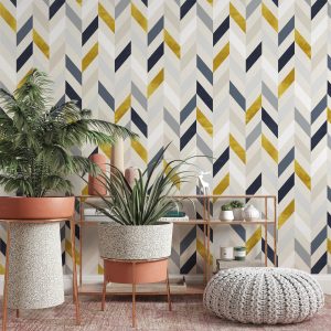 Modern Geometric Lines Rectanges Shapes Removable Wallpaper