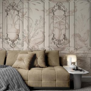 Architectural Building illustration Design Removable Wallpaper
