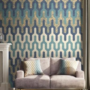 Abstract Soft Green Lines Bohemian Removable Wallpaper