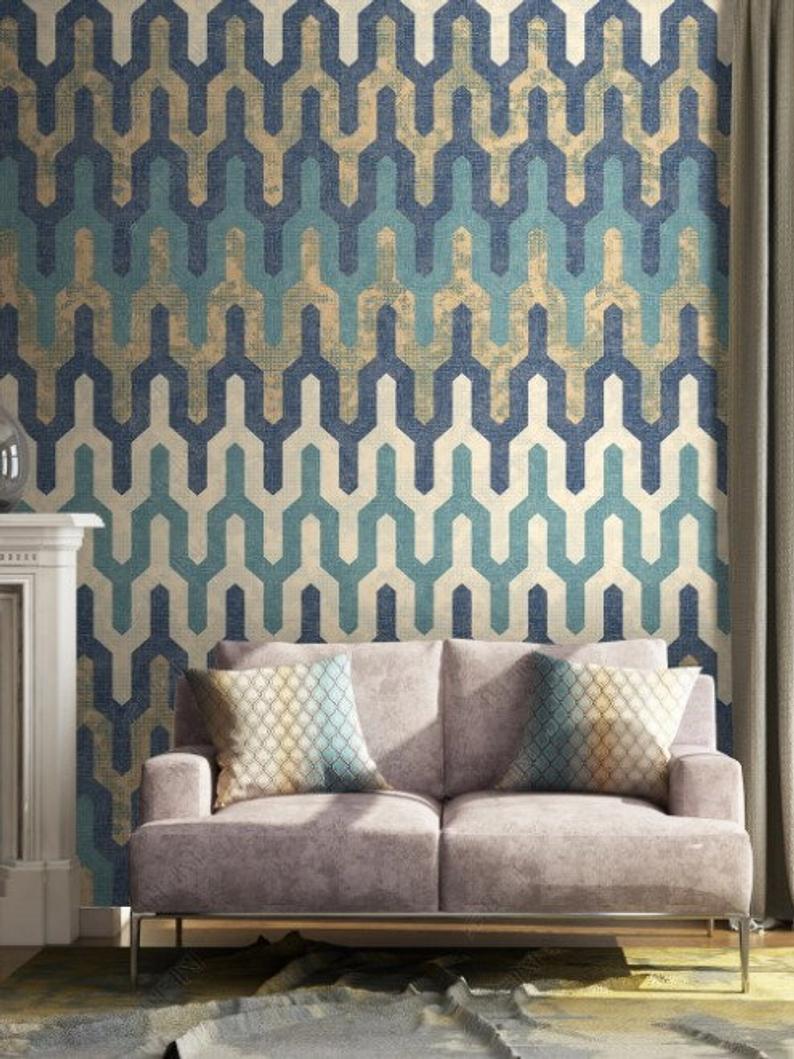 Abstract Soft Green Lines Bohemian Removable Wallpaper 3 Abstract Soft Green Lines Bohemian Removable Wallpaper