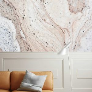 Beige Of White Crack Marble Abstract Removable Wallpaper