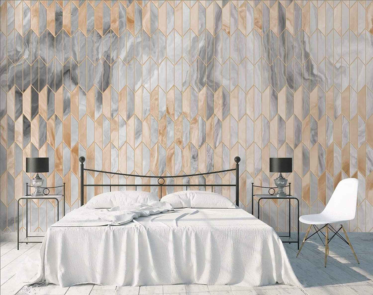 Gold Geometric Pattern Black Marble Modern Removable Wallpaper 1 Gold Geometric Pattern Black Marble Modern Removable Wallpaper