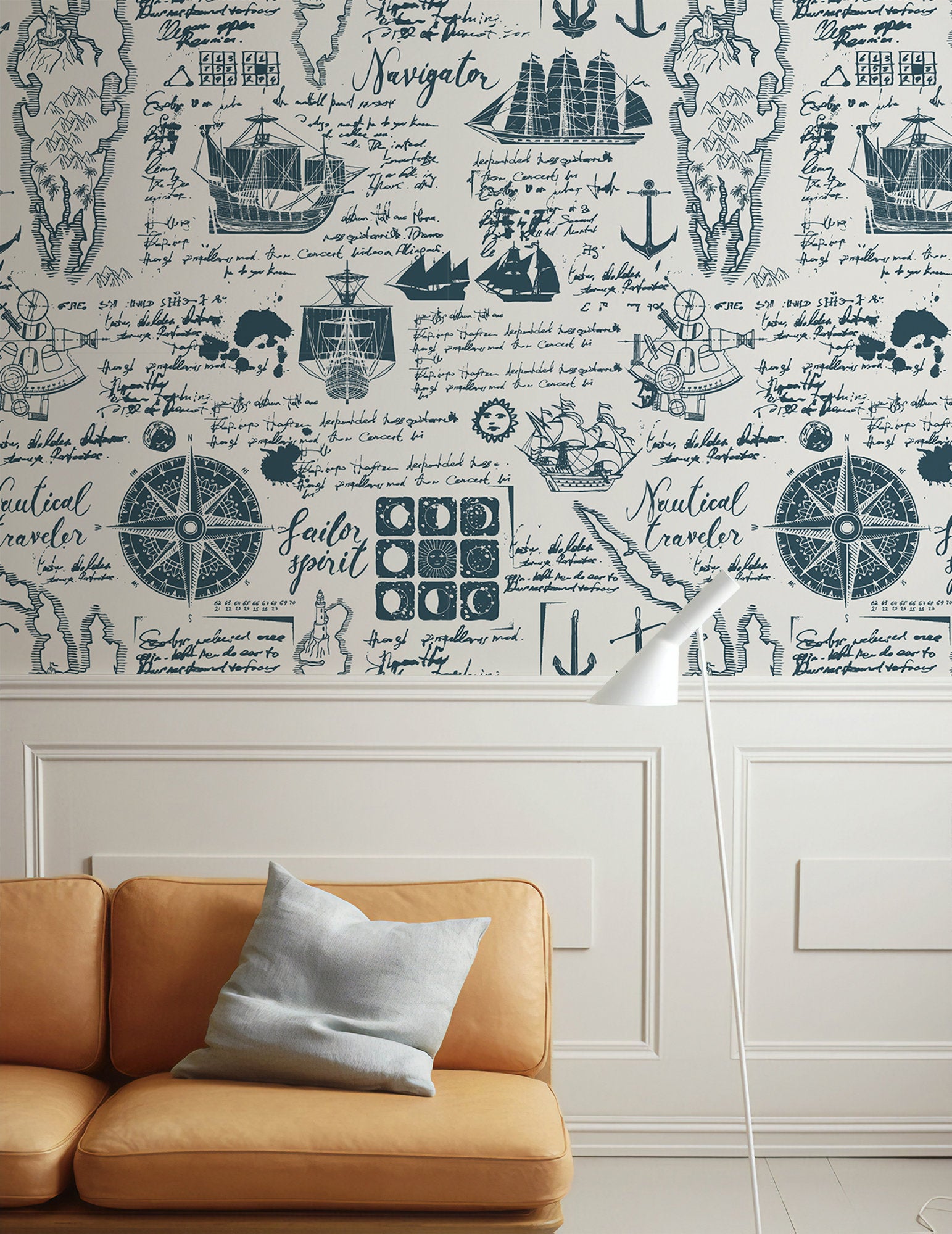 Sailor Travel Map Ship Pattern Removable Wallpaper 3 Sailor Travel Map Ship Pattern Removable Wallpaper