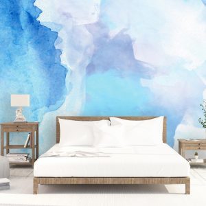 Brush Blue Splash Watercolor Painting Wallpaper