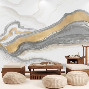 Gold Color Smoke Soft Gray Lines Wallpaper