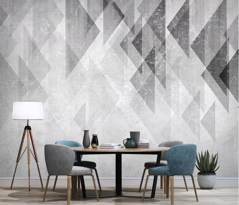 Monochrome Geometric Trigon Modern Removable Wallpaper 2 Monochrome Geometric Trigon Modern Removable Wallpaper