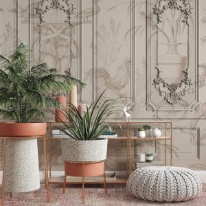 Architectural Building illustration Design Removable Wallpaper