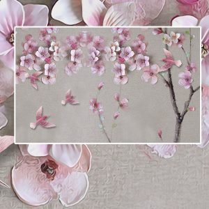 3D Cherry Blossom Oil Painting Flower Wallpaper
