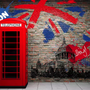 Flag Phone Booth London Street REMOVABLE Wallpaper