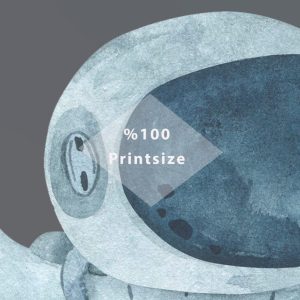 Space Spacecraft Astronaut Planets Orbit Stars Removable Wallpaper