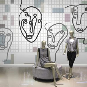 Abstract Art Design Human Face Minimalistic Scandinavian Removable Wallpaper