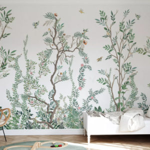 Floral Cute Birds Spring Flower Removable Wallpaper