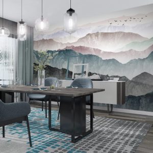 Landspace Mountains Artistic Design Removable Wallpaper