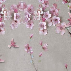 3D Cherry Blossom Oil Painting Flower Wallpaper