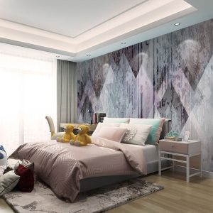 Dark Geometric Triangle Pattern Removable Wall Mural