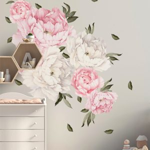 28 Piece Peony Flowers Wall Decal Set